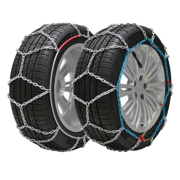 Happydeer Snow Tire Chains 2Pcs Portable Anti-slip Chains Semi-automatic Tighten Easy Installation 14.57" Universal Tire Traction Chains for Passenger Car, Pickup Trucks, SUV (SCRV220)
