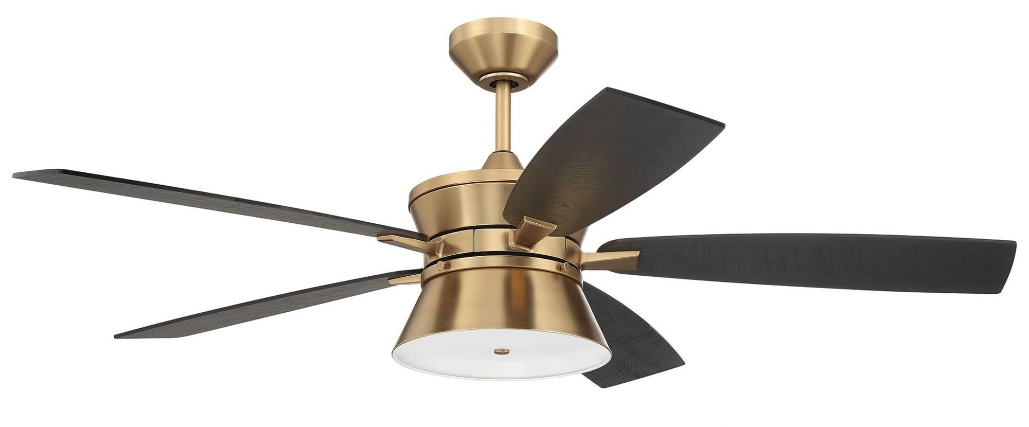 DMK52SB5 Craftmade Lighting Dominick - 5 Blade Ceiling Fan with Light Kit In Contemporary Style-17.17 Inches Tall and 52 Inches Wide-Satin Brass