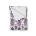 thumbnail image 2 of Hamsa Soft Flannel Fleece Throw Blanket, Doodle Ombre Leaves and Circles with Motif of Importance from East, Cozy Plush for Indoor and Outdoor Use, 50" x 70", Hot Pink and Lavender, by Ambesonne, 2 of 5