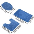 thumbnail image 2 of GZJCKJY Bathroom Rugs Sets 3 Piece with Toilet Cover, Bath Mats for Bathroom Non Slip, U-Shaped Contour Toilet Mat, Absorbent Bath Mat Set, Machine Washable Bath Rugs for Bathroom Floor, Blue, 2 of 3
