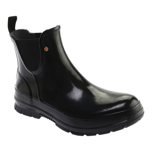 Bogs Amanda Chukka Black Womens Rubber Wellington Ankle Rain Boots 