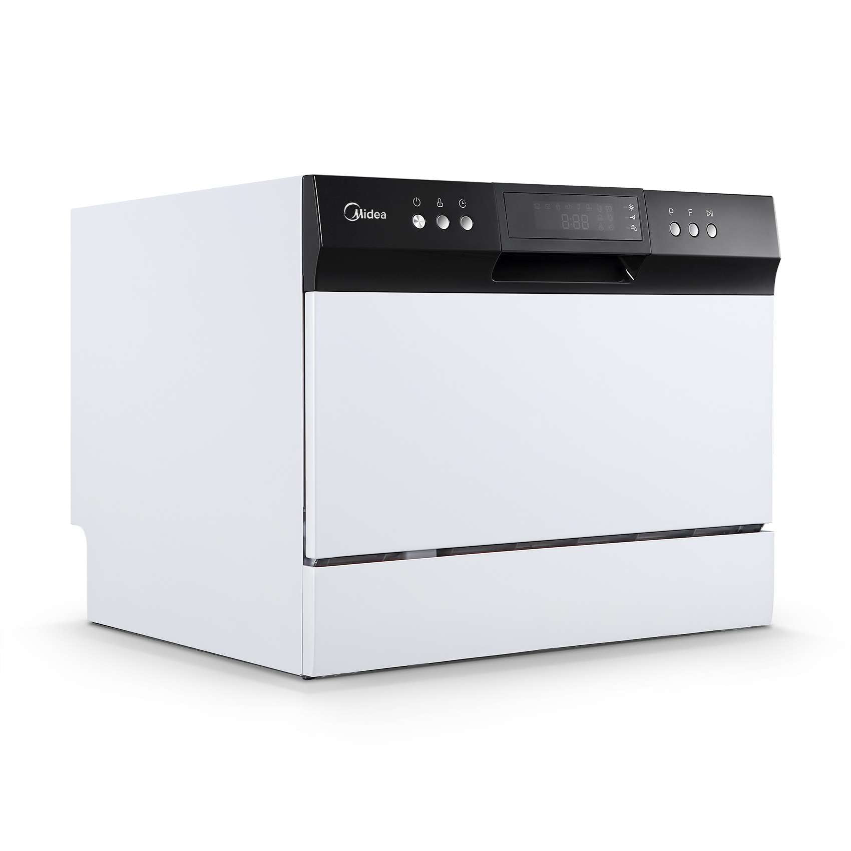Midea Portable Countertop Dishwasher, 6 Place Settings, 8 Programs, White, MDC22P1AWW, New
