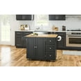 thumbnail image 4 of Homestyles Mobile Kitchen Island Cart with Wood Drop Leaf Breakfast Bar in Black, 4 of 13