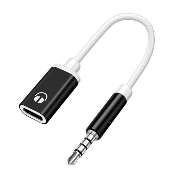 GJX USB C to 3.5mm Audio Adapter, Noise Cancelling Headphone Jack Converter for Smartphones, Tablets, Laptops and Type-C Devices (Black)