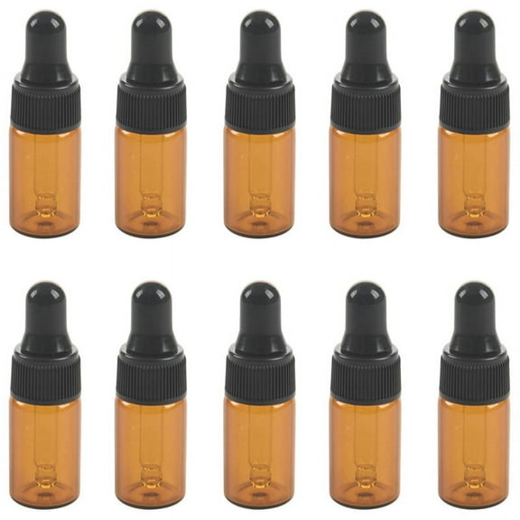 10pcs 3ml Empty brown Glass Dropper Bottles with Pipette for Essential Oil