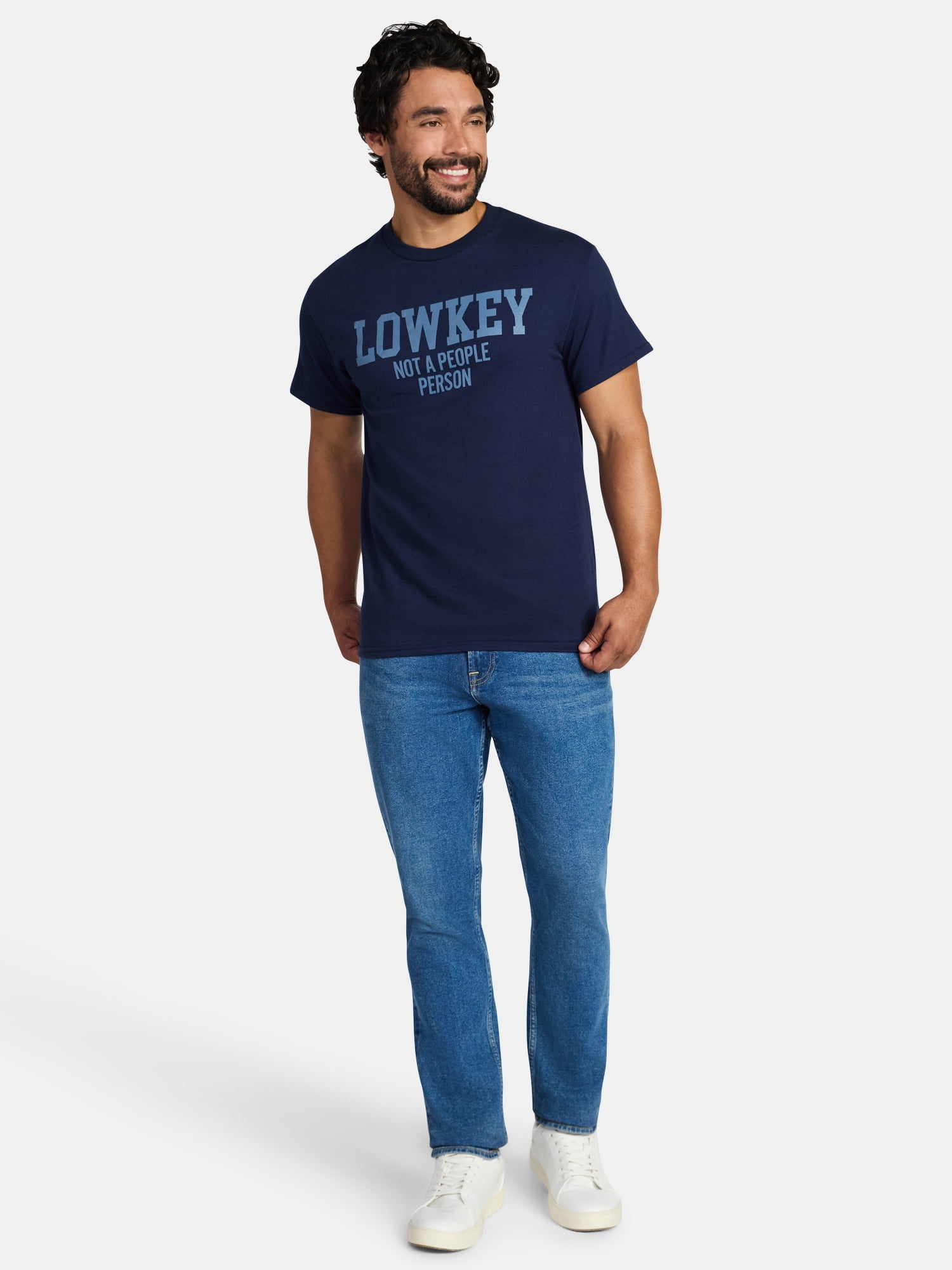 Humor Men's and Big Men's Lowkey Not a People Person Graphic Tee, Sizes S-3XL