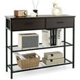 thumbnail image 1 of Costway Table Console d'Entrée pour Sofa avec 2 Tiroirs pour Entrée Salon Noyer Noir, 1 of 10