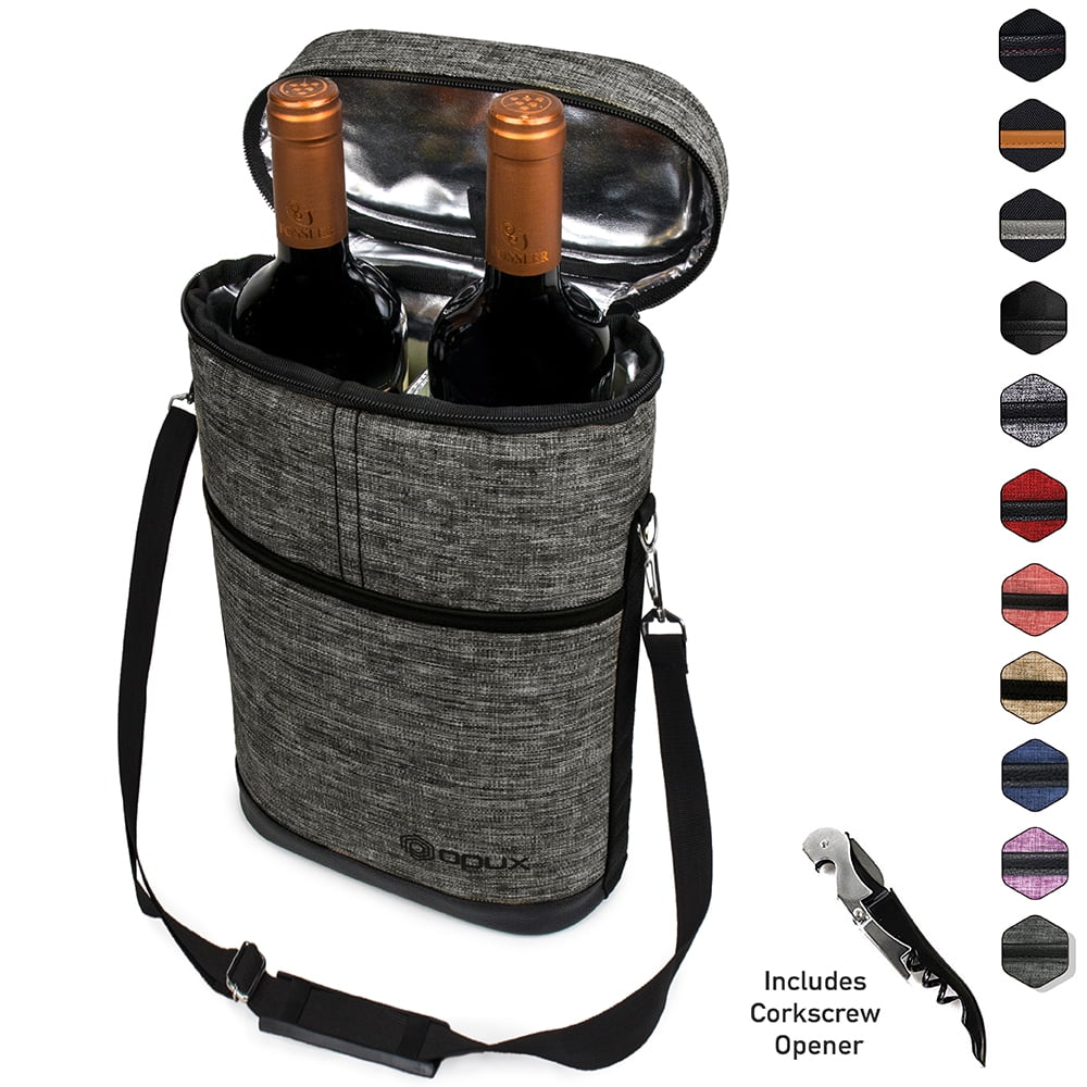 Wine Travel Bag with Shoulder Strap OPUX Premium Insulated 3 Bottle Wine Carrier Tote Bag Wine Cooler Bag and Corkscrew Opener Padded Protection 