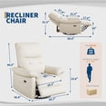 thumbnail image 2 of Power Recliner Chair, 270° Swivel Rocking Glider with USB Charging Port, PU Leather Upholstered Fabric and Button Tufted Backrest, Ergonomic Nursery Chair for Living Room (Cream), 2 of 8