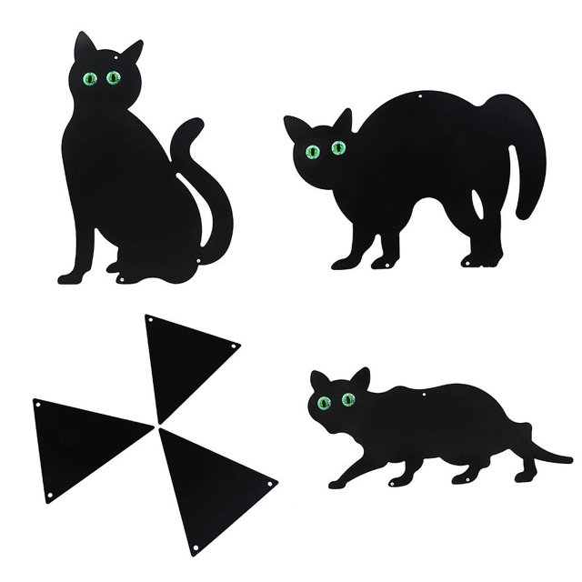 Estacas de estatuas de silueta de gato asustado para decoraciones de Halloween al aire libre del patio del hogar