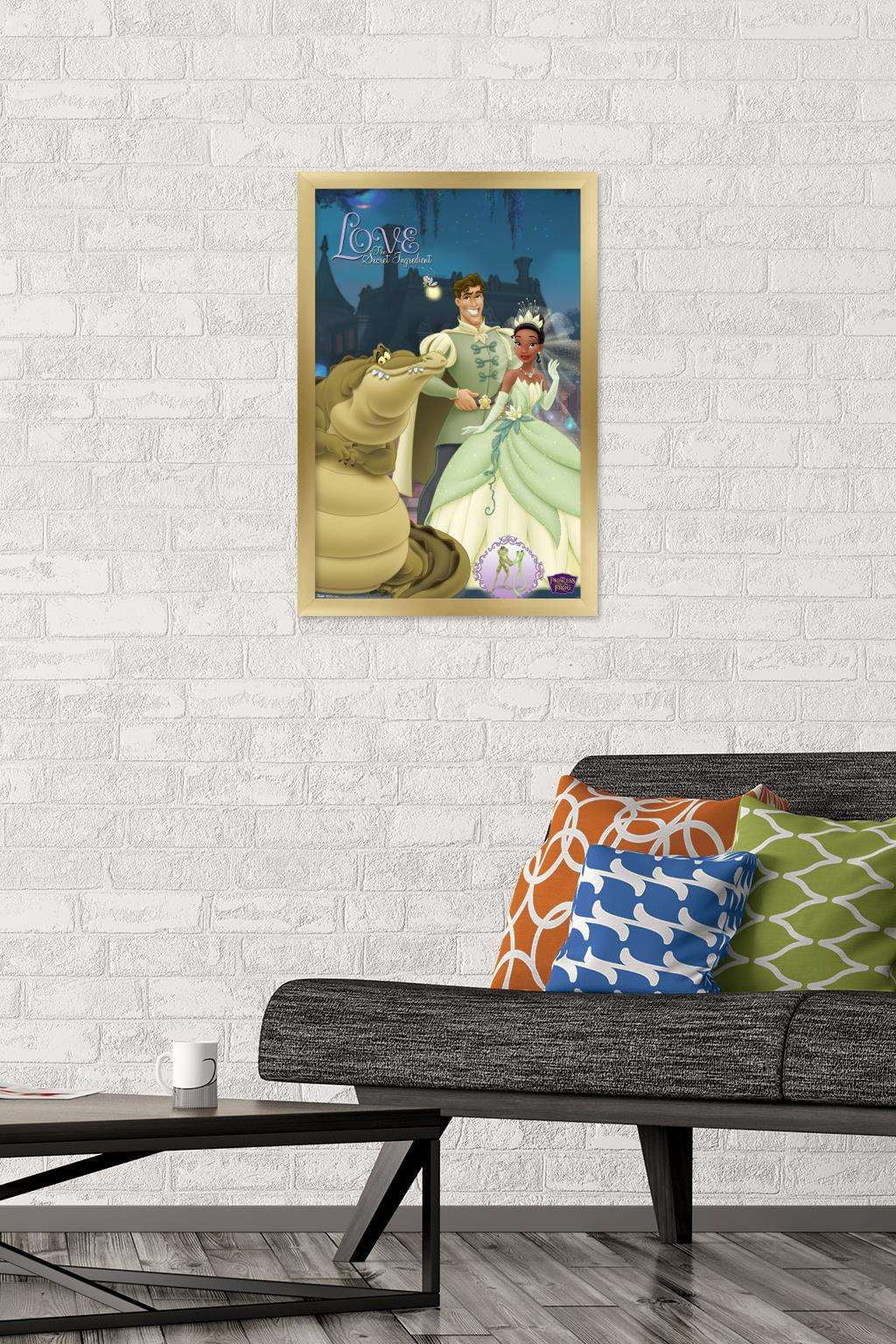 Disney Princess and the Frog - Group Wall Poster, 14.725" x 22.375", Framed