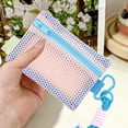 thumbnail image 5 of Viflosae Toiletries Bag Toiletries Travel Bag Mesh Zipper Pouch with Lanyard Portable Mini Storage Bag Lightweight Polyester Mesh Pouch for Cosmetics Cards Keys Headphones 3 Colors Available, 5 of 7