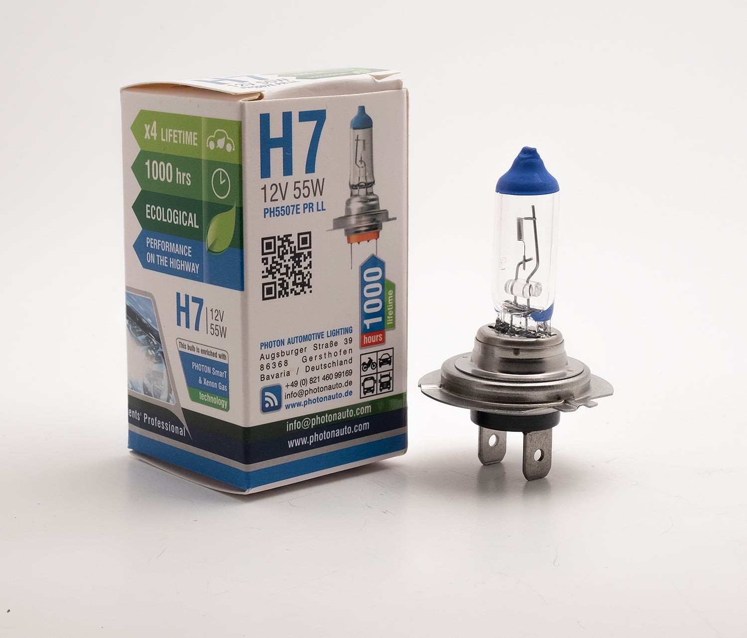 Photon H7 Long Life Halogen Bulb 30 Brighter Light Edition