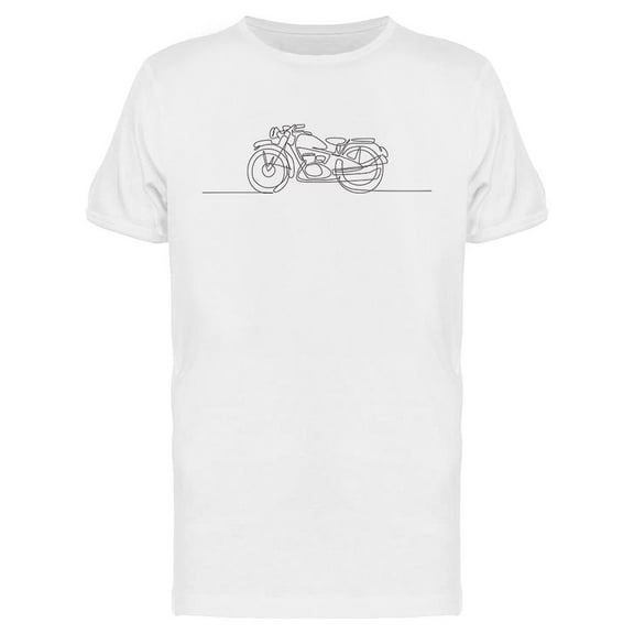 Single Line Vintage Moto T-Shirt Men -Image by Shutterstock, Male x-Large
