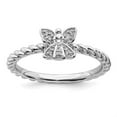 thumbnail image 5 of Auriga Fine Jewelry 925 Sterling Silver Polished Diamond Angel Ring for Women Size- 6, 5 of 6