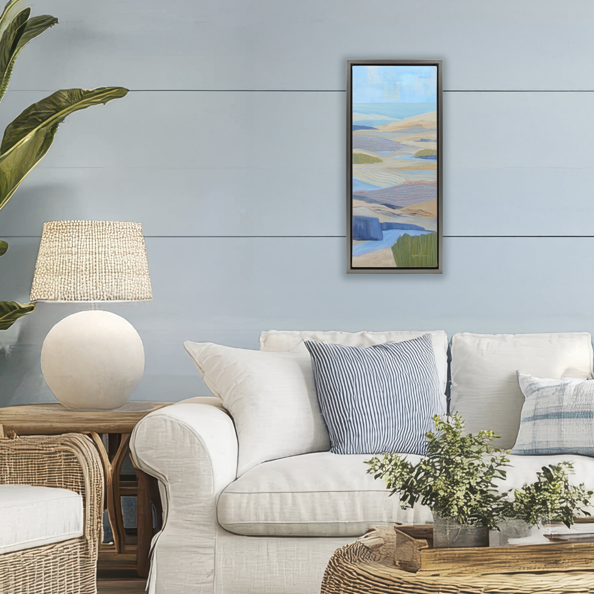 Stupell Industries Ebb & Flow Sand Dunes Gray Framed Floater Canvas Wall Art, design by Lynn Ericson Fine Art