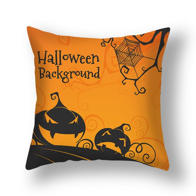 Funda de cojín con patrón de calabaza y calavera de cuervo para Halloween, suministros de decoración para fiestas, 2023