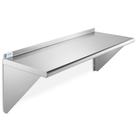 

GRIDMANN 14 x 36 NSF Stainless Steel Kitchen Wall Mount Shelf w/ Backsplash