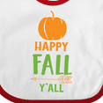 thumbnail image 4 of Inktastic Happy Fall Y'all, Pumpkin, Arrow, Fall, Autumn Boys or Girls Baby Bib, 4 of 4