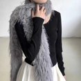 thumbnail image 5 of lanema Faux Furs Scarf Winter Warm Neck Wrap Furry Collar Scarf for Office Daily Wear, 5 of 13