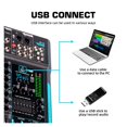 thumbnail image 3 of DP-10 Mixer DJ Controller 10-channel 99 DSP Reverb Recording Mixer with Bluetooth 5.0 Professional Performance, 3 of 6