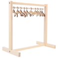 thumbnail image 2 of 2026 1Set Wooden Doll Garment Rack with Clothes Hangers Doll Clothing Rack for Doll House, 2 of 2