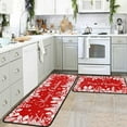 thumbnail image 6 of Red Christmas Kitchen Rugs and Mats Set of 2, Christmas Decorations for Home, Holiday Kitchen Floor Mat Merry Xmas Decor Non-Slip Backing Holly Pine Branches Pinecones Rug 17"x47.2"+17"x30", 6 of 6