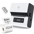 thumbnail image 1 of Impresora de etiquetas Phomemo M221, portátil, Bluetooth, de 3 pulgadas, para códigos de barras, direcciones, logotipos, correo, pegatinas, pequeñas empresas, hogar y oficina. Color blanco., 1 of 5