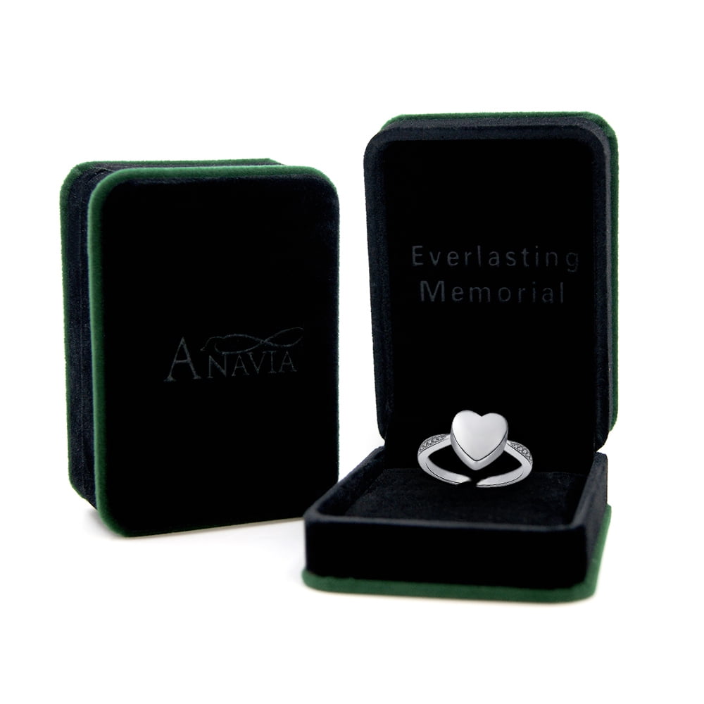 Cremation Ring, Ash Urn Ring Jewelry, Memorial Keepsake, Pets Memorial Jewelry, Free Jewelry Box & Filling Tool [Size 9, No Engraving]