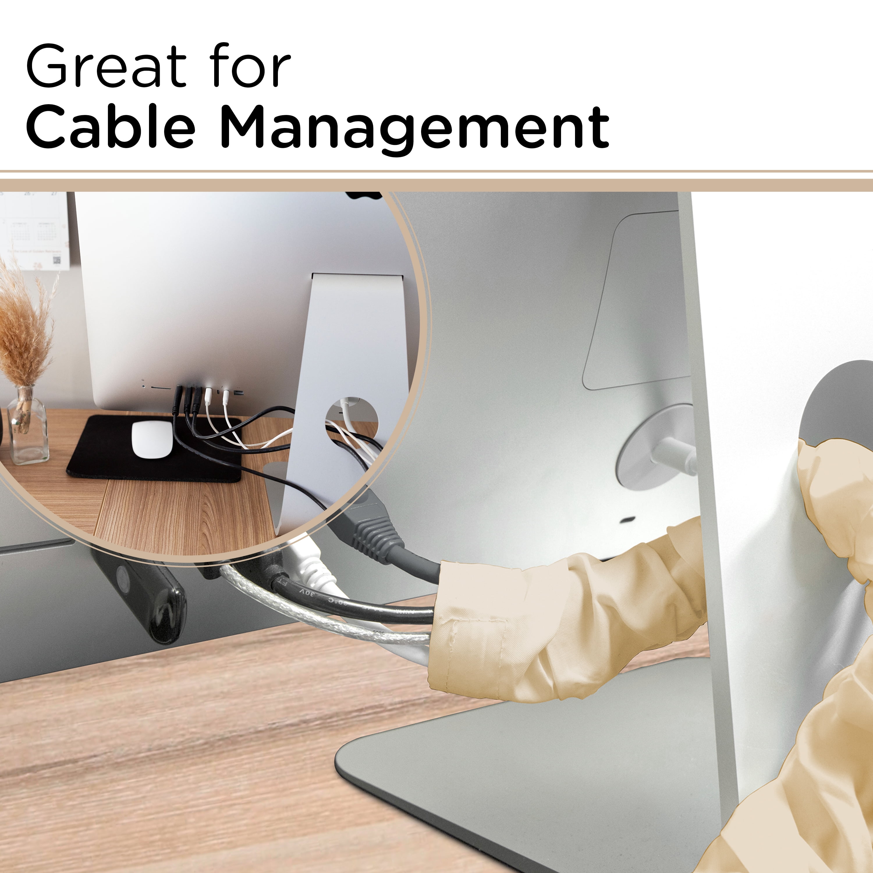 Cordinate Fabric Cord Cover Champagne, 6ft., 2pk – 48660