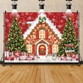 thumbnail image 3 of SUNOLIFE Merry Christmas Backdrop Banner Gingerbread House Photo Background Banner 5x3ft, 3 of 3