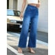thumbnail image 4 of Pantalones Vaqueros Anchos de Talla Grande para Mujer, Cintura Alta, Adelgazantes, con Múltiples Bolsillos, Rectos, Holgados e Informales. Azul L, 4 of 9