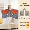 thumbnail image 4 of PMONPA Wearable Heated Throw Blanket for Adult, Electric Heated Wrap Poncho Shawl with Pockets, 6 Heating Levels & 2 to 10 Hours Time Settings, 51" x 61", Light Gray, 4 of 8