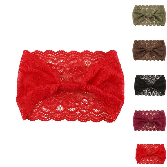 HAJWOH Lace Wide Headband for Women, Boho Vintage Stretchy Hair Band Wraps Beach Travel Hair Accessories
