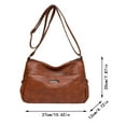 thumbnail image 3 of Bmisegm Women Shoulder Bag Fashionable New Pattern Retro Solid Color Large Capacity Zipper Versatile Messenger Bag Mens Purses or Shoulder Bags Brown One Size, 3 of 9