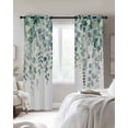 thumbnail image 3 of Eucalyptus Leaves Blackout Curtains 63 Inches Long for Bedroom, Teal Botanical Summer Weeping Thermal Insulated Room Darkening Black Out Window Curtain Panels Grommet Drapes for Living Room, 3 of 8