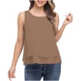 thumbnail image 1 of Camiseta Sin Mangas Para Mujer, Blusa Sin Mangas, Blusa Informal de Gasa Con Cuello Redondo, Jersey Liso Odeerbi  ODB160059, 1 of 8