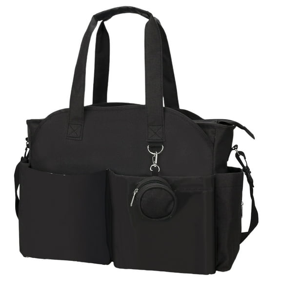1 Pc Diaper Bag Tote Upgrade Multi-Function Bag Tote Bag Diaper Bag Stylish Diaper Bag Shoulder Mommy Bag with Adjustable Shoulder Strap, 18.11x5.51x11.48 Inch, Black