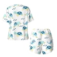thumbnail image 6 of Wukai Sea Turtle Women's Pajama Set,Short-Sleeve Top and Shorts with Elastic Waistband and Pockets for Loungewear, Yoga, and Casual Wear-XX-Large, 6 of 8