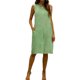 thumbnail image 1 of Vestido de Verano de Mujer con Bolsillos sin Mangas Cambio de Lino de Rodilla Vestido de Verano Casual Bolsillos Laterales de Tela Transpirable Colores Versátiles, 1 of 8