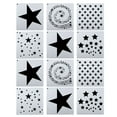 thumbnail image 1 of Plantillas de pintura en estrella, paquete de 12 plantillas reutilizables para dibujo, color blanco, 1 of 7