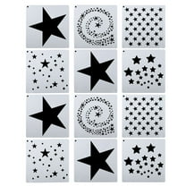 Star Painting Stencils, 12 Pack Paint Stencils Reusable Painting Template Stencil for Drawing, White