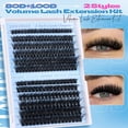 thumbnail image 4 of Kit de extensión de pestañas Lanflower Fluffy Lash Clusters 80D 100D, 4 of 7