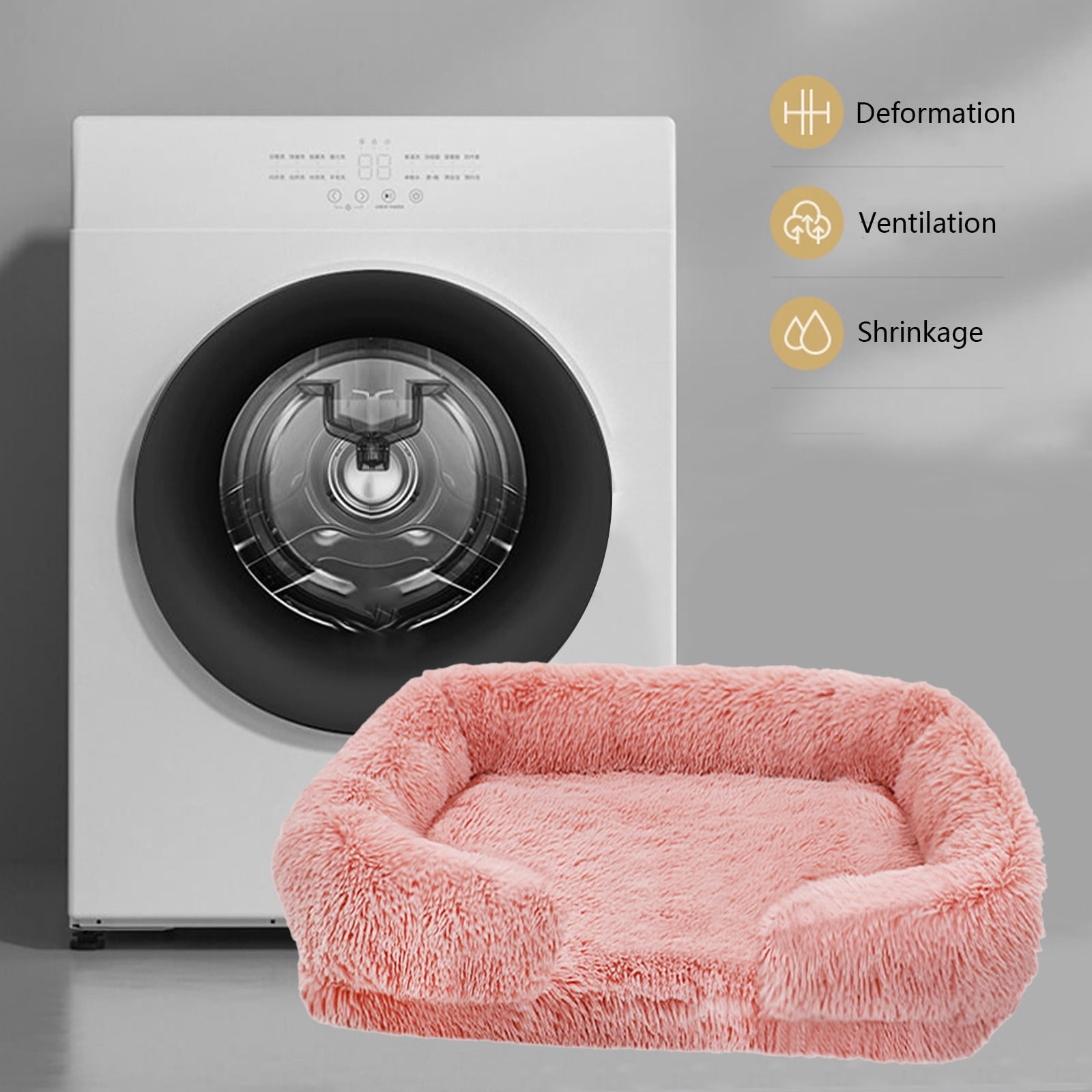 Washable Cat Beds, 4.72*11.81*15.74 for Indoor Cats with Removable Cushion, Easy to Wash Small Pet Sofa Bed with Side, Rectangle Bolster Kitten Bed Calming Cuddle Puppy Bed with Anti-Slip Bottom