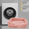 thumbnail image 6 of Xecvkr Calming Dog Cat Bed Cuddler Fluffy Faux Fur Soft Cushion Pet Kennel Small Medium Dogs Cats Anti Slip 15.75x11.81in Gray Navy 1 Piece, 6 of 6