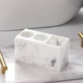 thumbnail image 3 of INCTUO Toothbrush Holder, 3 Slots Electric Toothbrush and Toothpaste Holder, Resin Bathroom Countertop Storage Bathroom Accessories Toothbrush Stand for Vanity Counter Organizer Caddy - white, 3 of 8