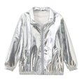 thumbnail image 3 of Dakiuu Boys Girls Bomber Jacket Stand Collar Zip Front Long Sleeve, 3 of 8