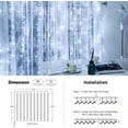 thumbnail image 6 of 300 LED 9.8x9.8Ft White Curtain Lights with Remote, White Christmas Lights Indoor Plug in, 8 Modes White String Lights for Bedroom Wall Wedding Reception Party Backdrop Window Outdoor Decor, 6 of 9