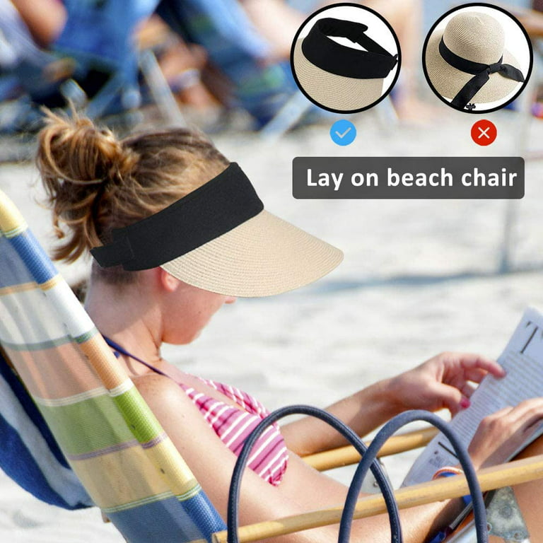 Women's Large Brim Sunscreen Hat, Womens Visors for Summer No Headache