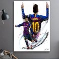 thumbnail image 2 of Cuadro Decorativo Messi Gol Canvas Listo Para Colgar 40x60cm Jungle Art Impresion Tela Arte, 2 of 6